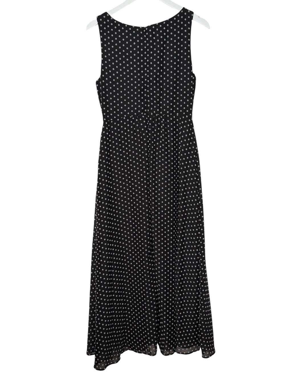 Eva Franco Dainty Floral Clipot Maxi Dress Size 10P Black White - Picture 4 of 10